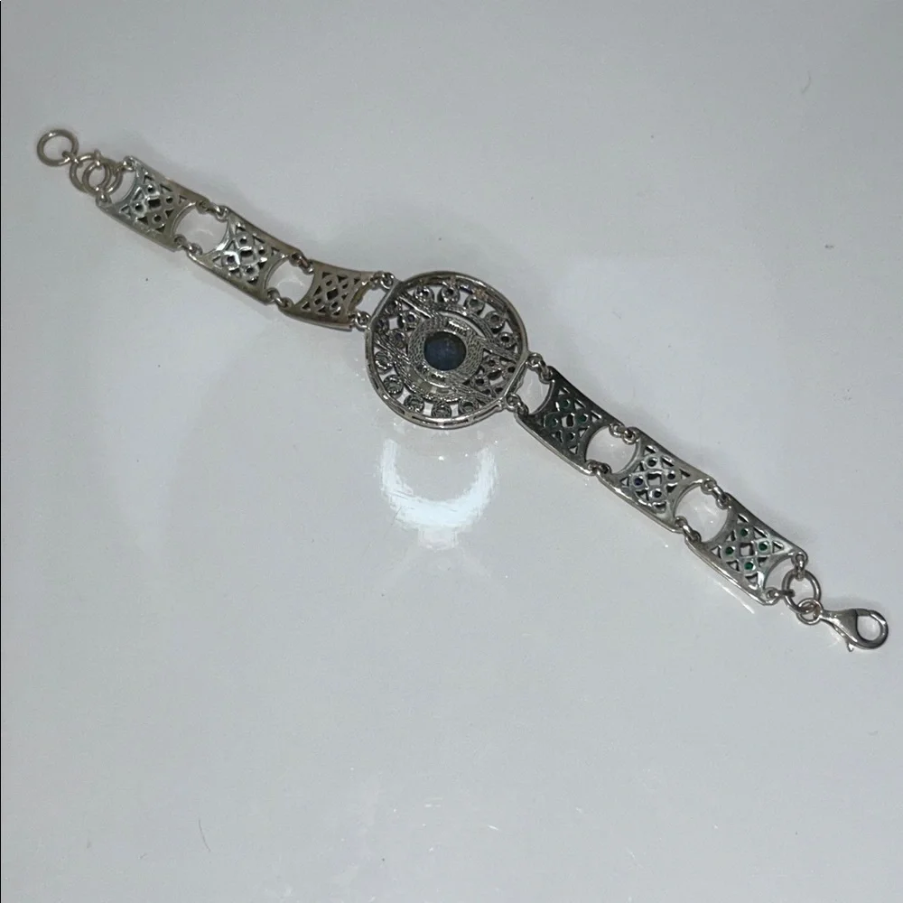 NWOT Genuine Sterling Silver Multi Gemstone Bracelet By Designer Nicky Butler